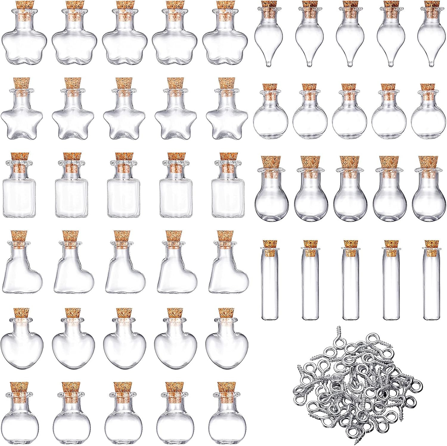 Mini Glass Jars with Cork Stopper – 50 Pieces for Weddings and Parties