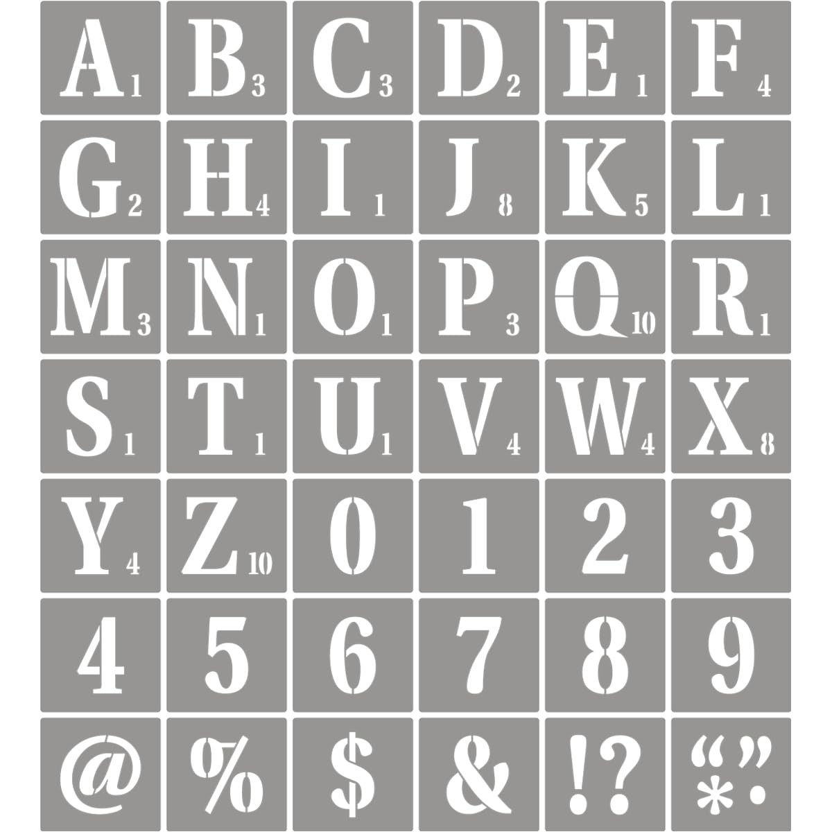 48 Pcs 1 Inch Letter Stencils Numbers Craft Stencils Alphabet Templates