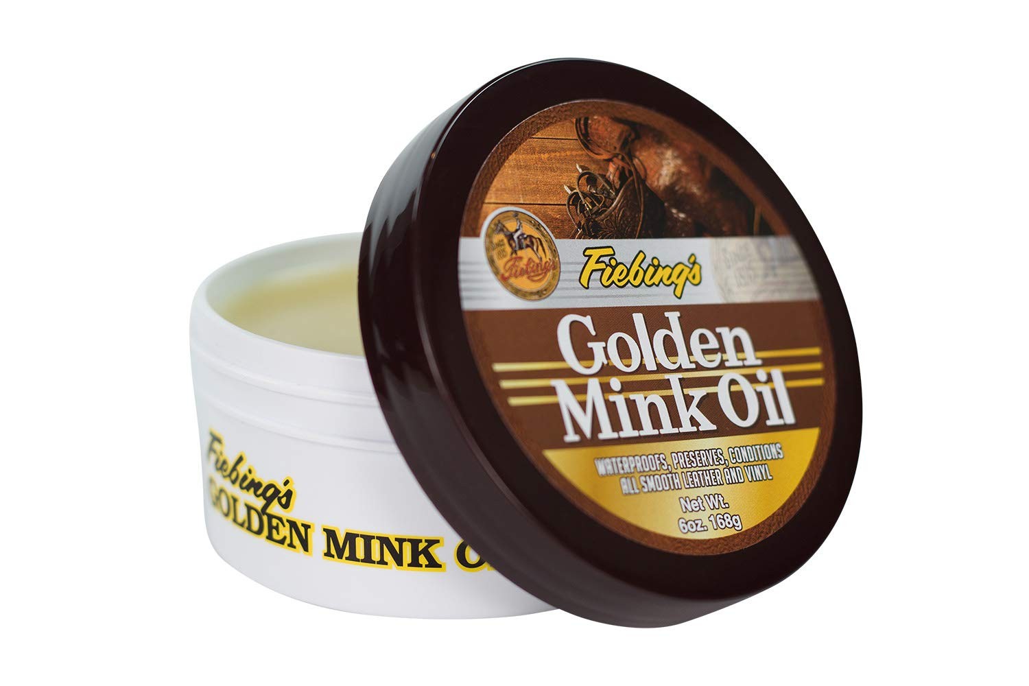Fiebing’s Golden Mink Oil for Leather Boots (6 oz) 6 Ounce (Pack of 1), Black
