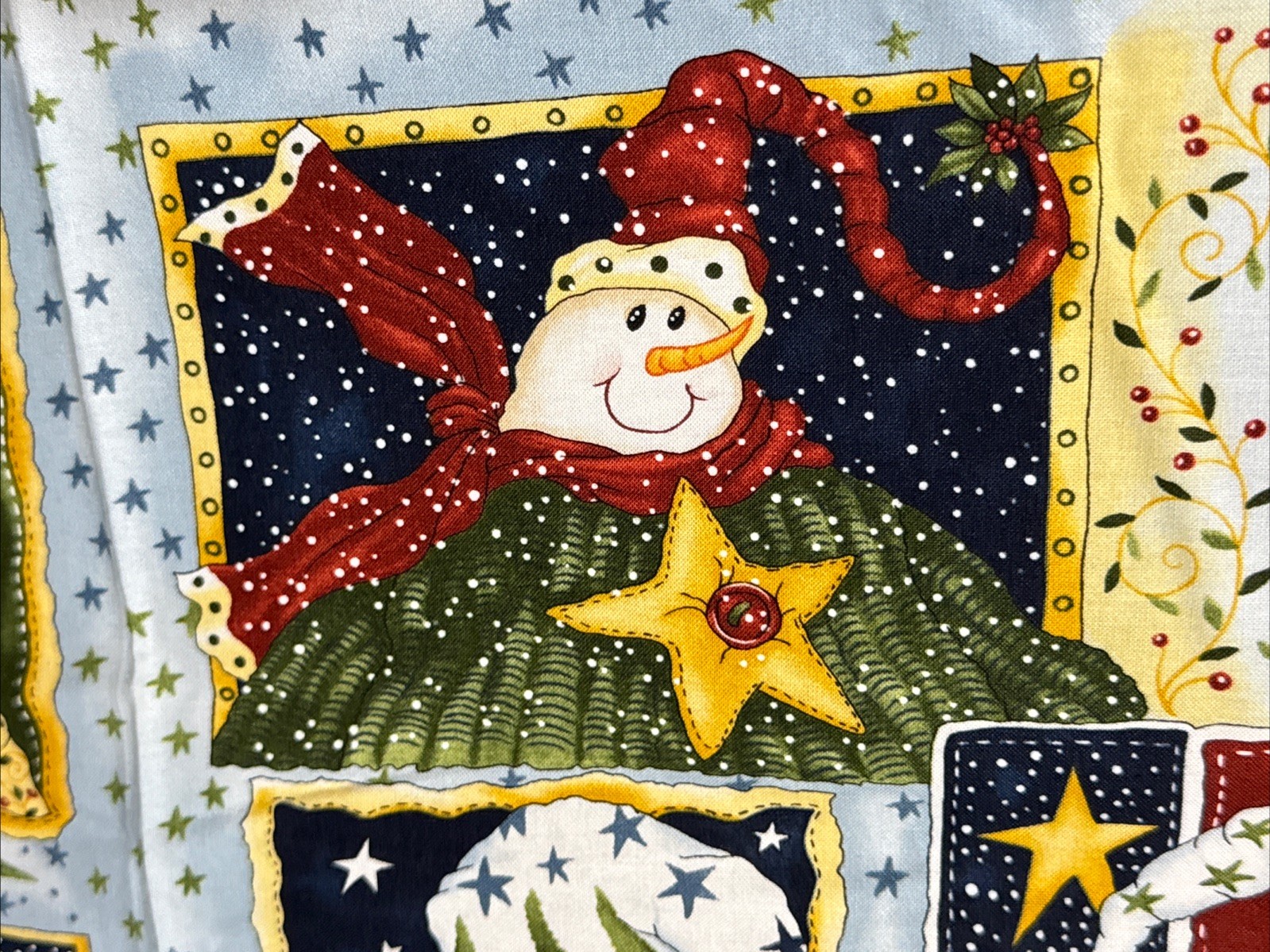 LET IT SNOW PANEL BY DIANE KNOTT SNOWMEN JINGLE BELLS ALL THE WAY w23”x46”