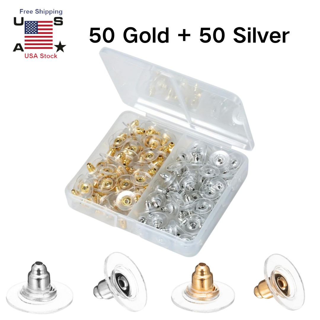 200× Earring Backs Metal Earring Clutch for Droopy Ears/Studs/Heavy Earring USA