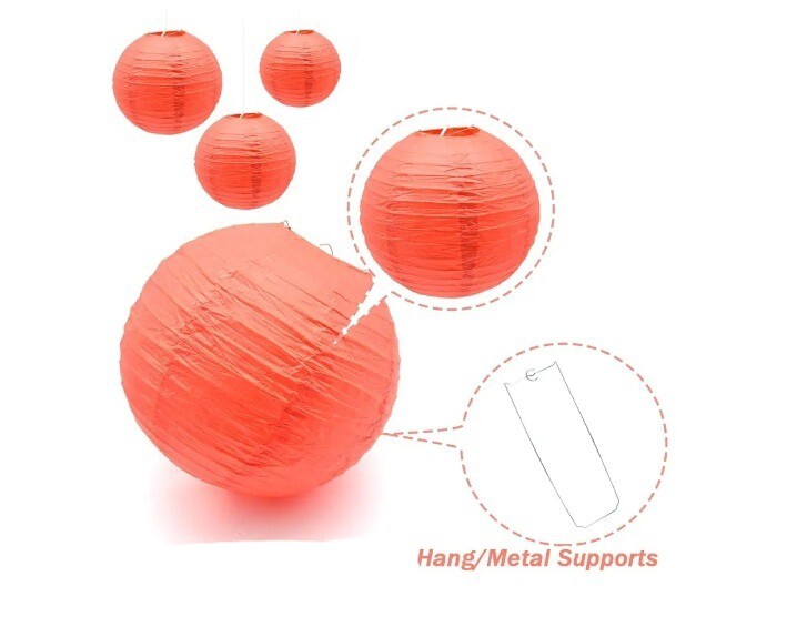 15 Pcs Red Decorative Chinese Japanese Hanging Paper Lanterns Assortment Sizes