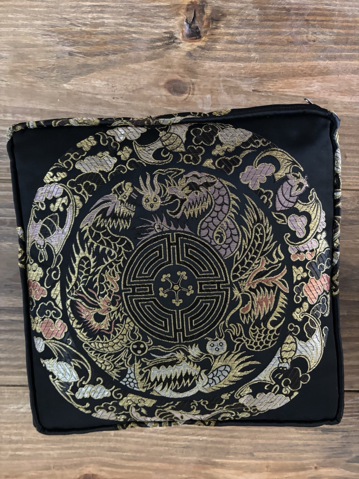 Vintage Oriental Chinese Decor Metallic Embroidered Silk Throw Pillow Lot
