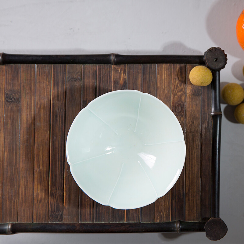 5.1″ Collect Chinese Song Porcelain Shadow Green Glaze Douli Bowl