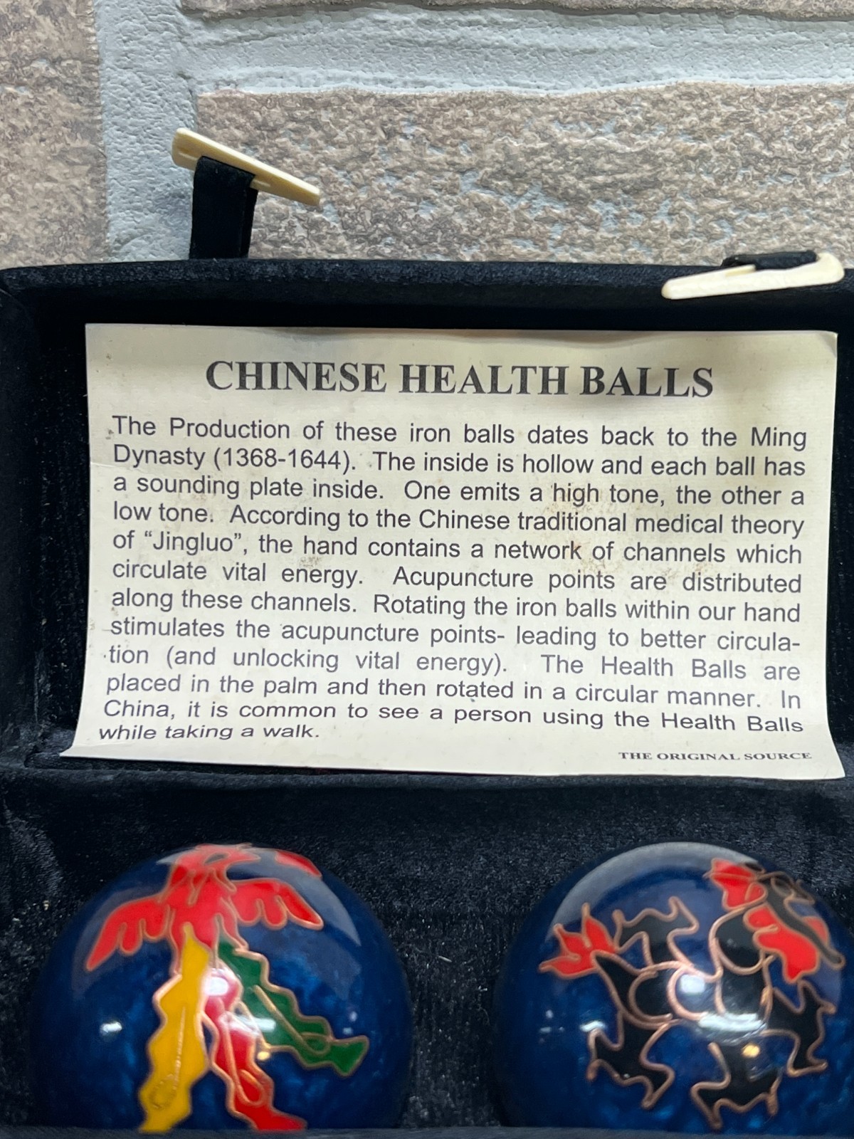 Vintage Chinese Health Baoding Music Balls Pheonix and Dragon Cloisonne