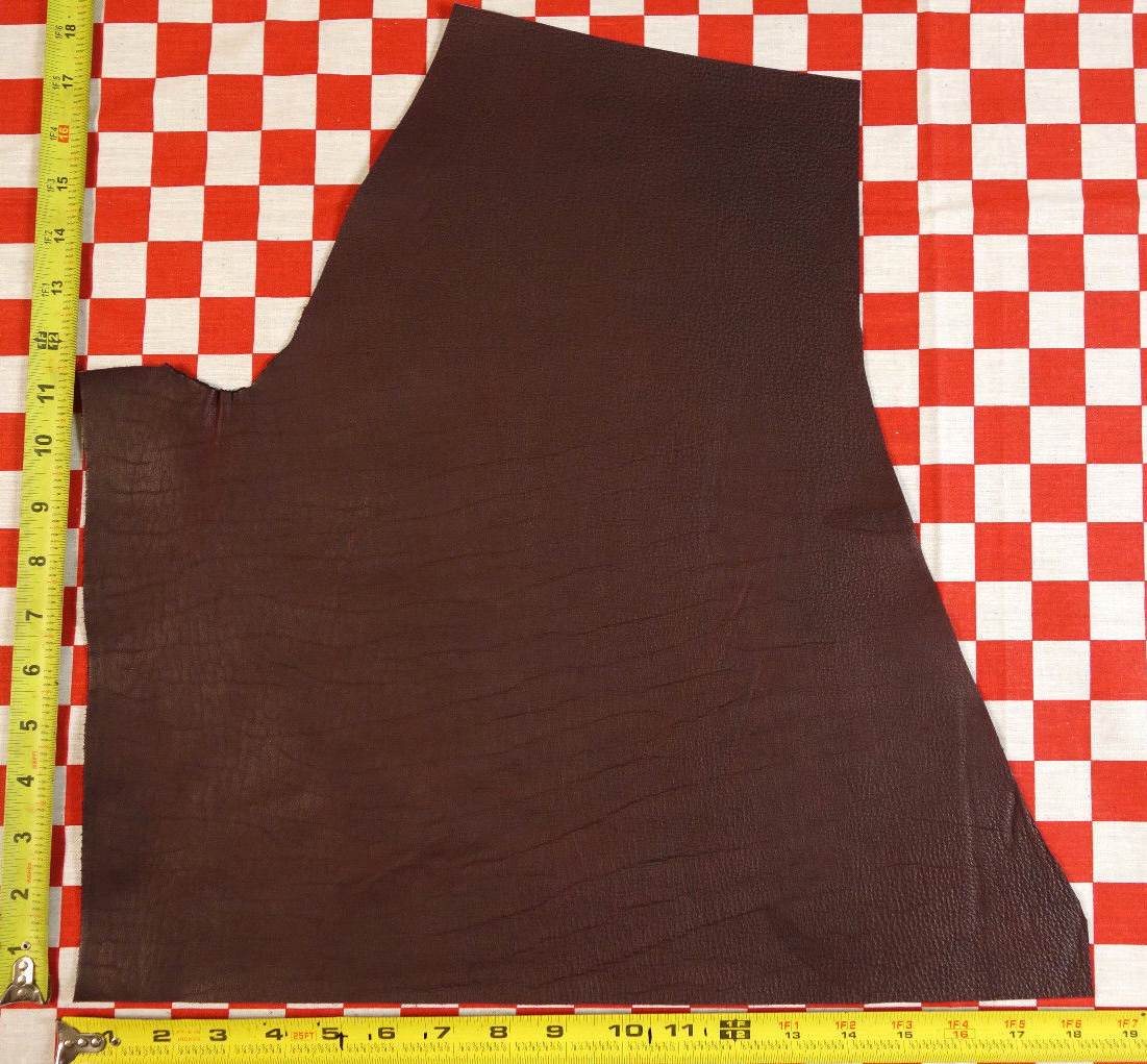 HORWEEN BURGUNDY BISON 3.5 oz LEATHER PIECE, 18″ x 18″ NAT. QLTY