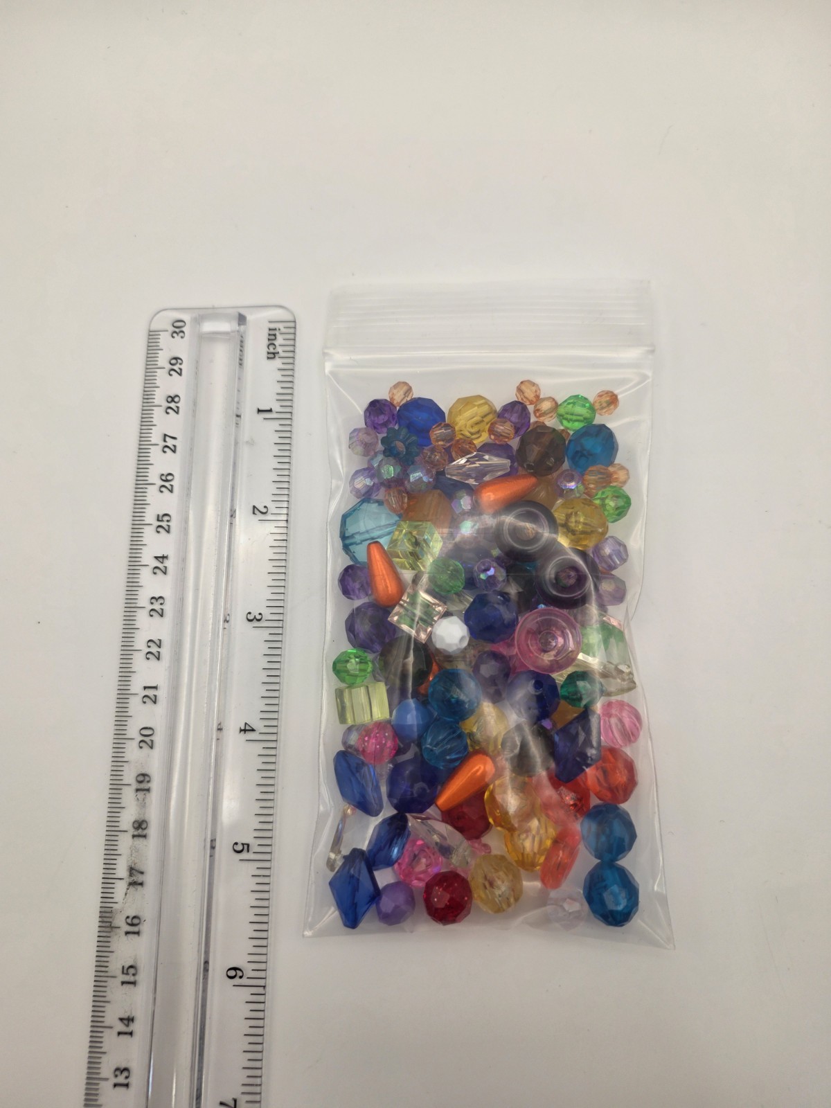 2 oz Bag of Plastic Jewel-Tone Beads – Multi-Shape Craft Mix