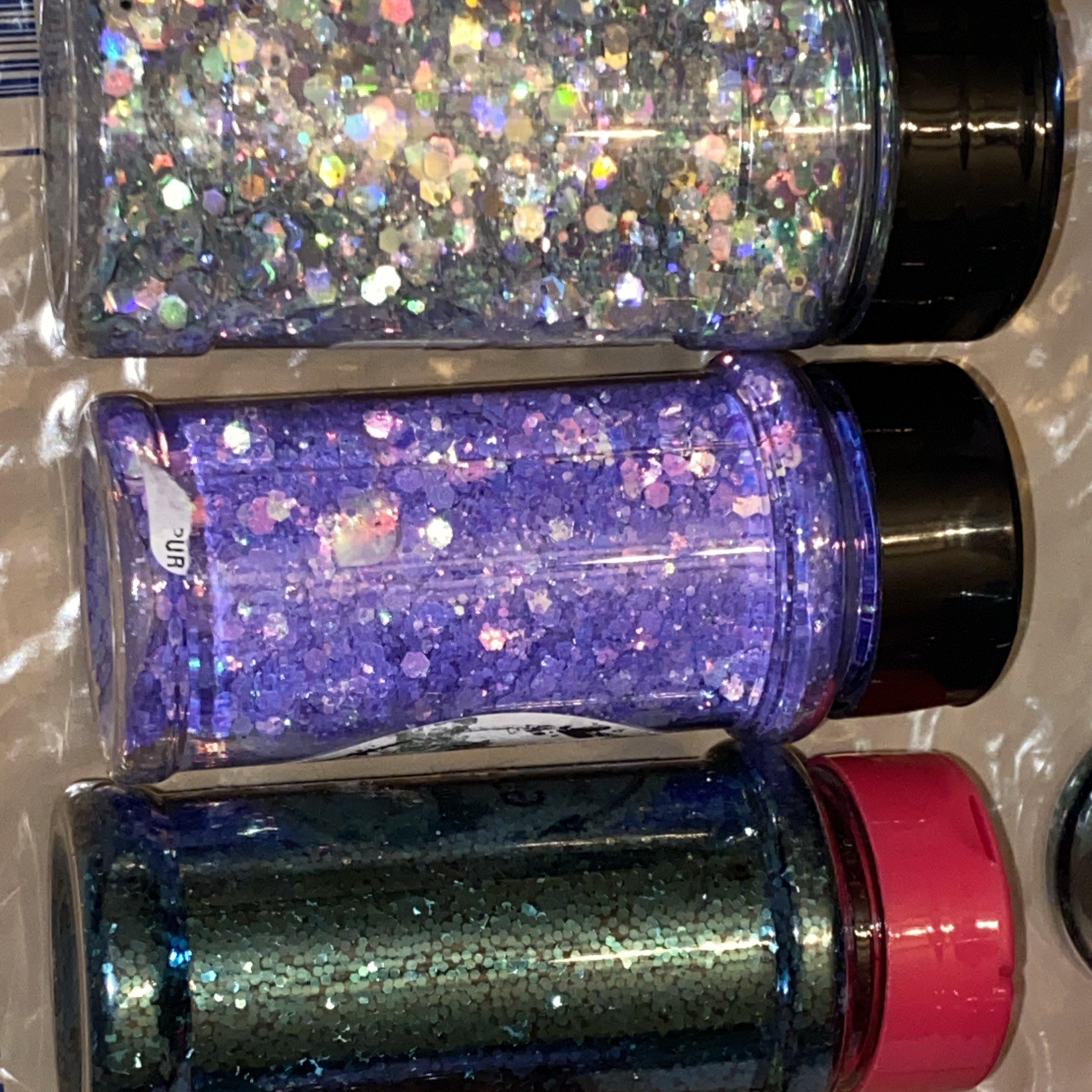 Bundle Lot 10 Glitter Shakers Ultra Fine To Chunky Custom Colors Holo Metallic