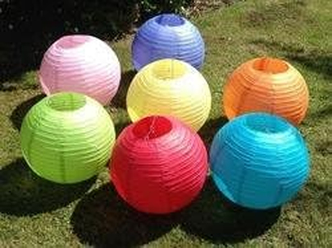 Paper Lanterns (8-Inch, Multicolor, Set of 8) – Rice Paper Chinese/Japanese Hang