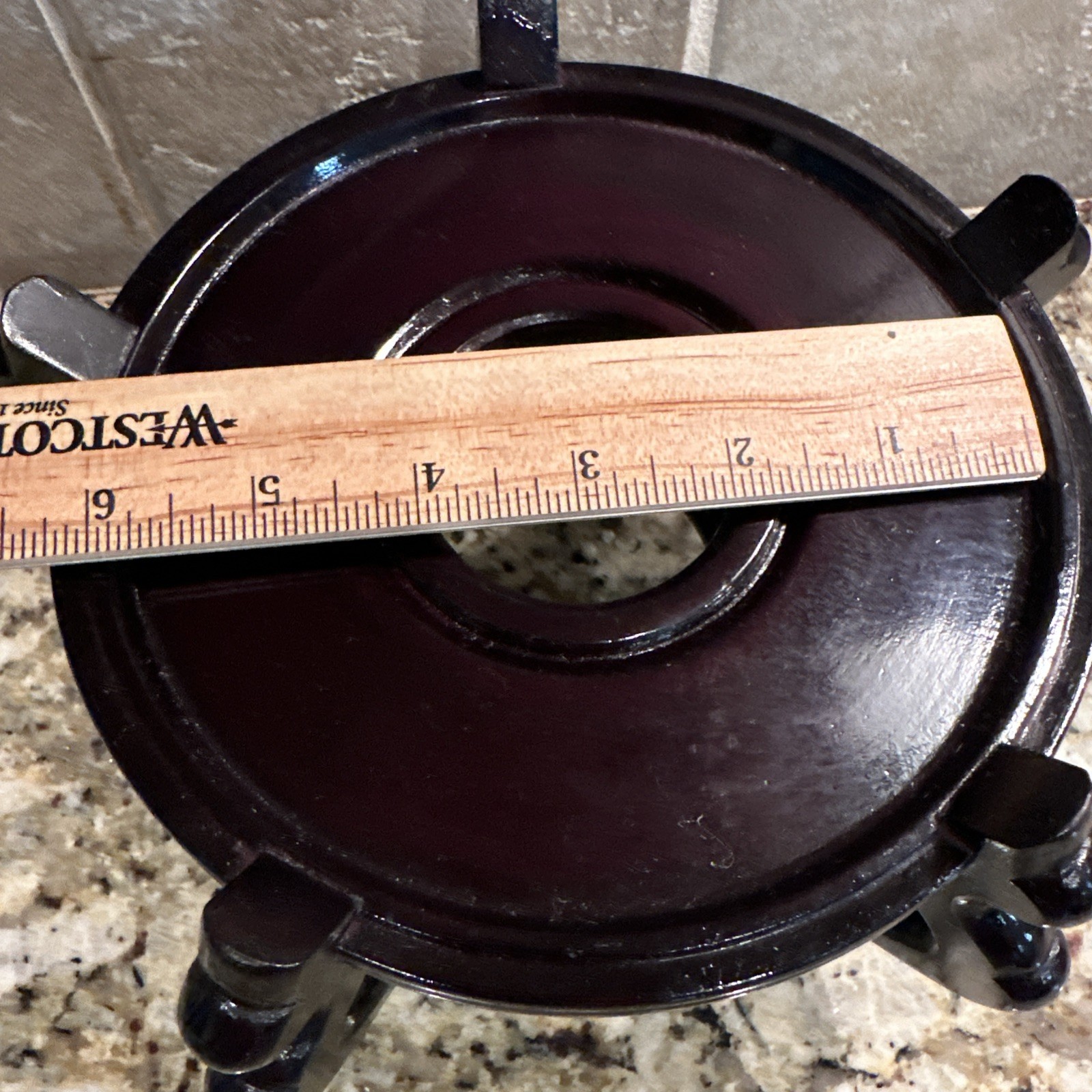 Vintage Chinese Dark Wood Stand 6” Diam For Urn Plant Fish Bowl