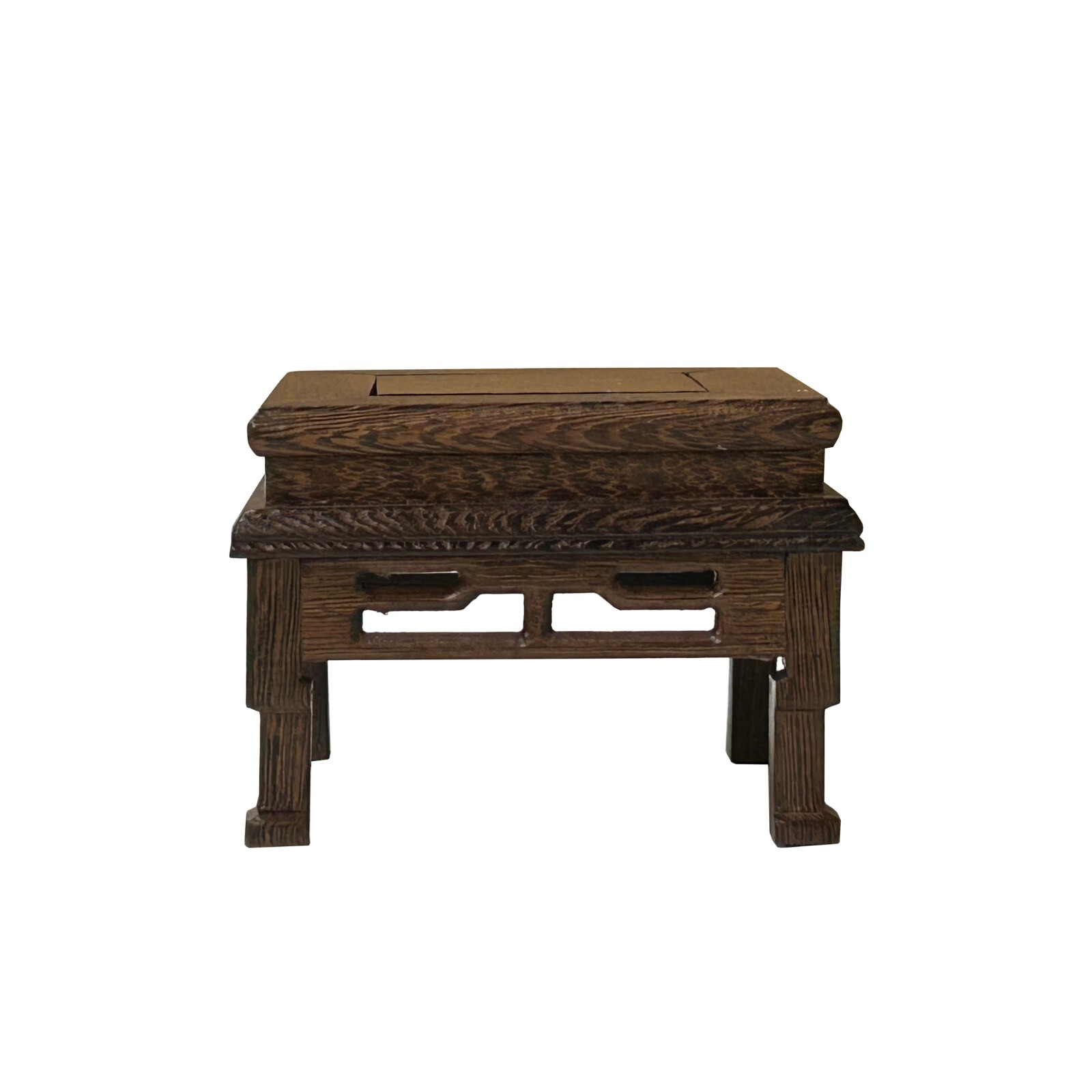 4.75″ Light Brown Feather Pattern Square Wood Display Stand Riser ws4217