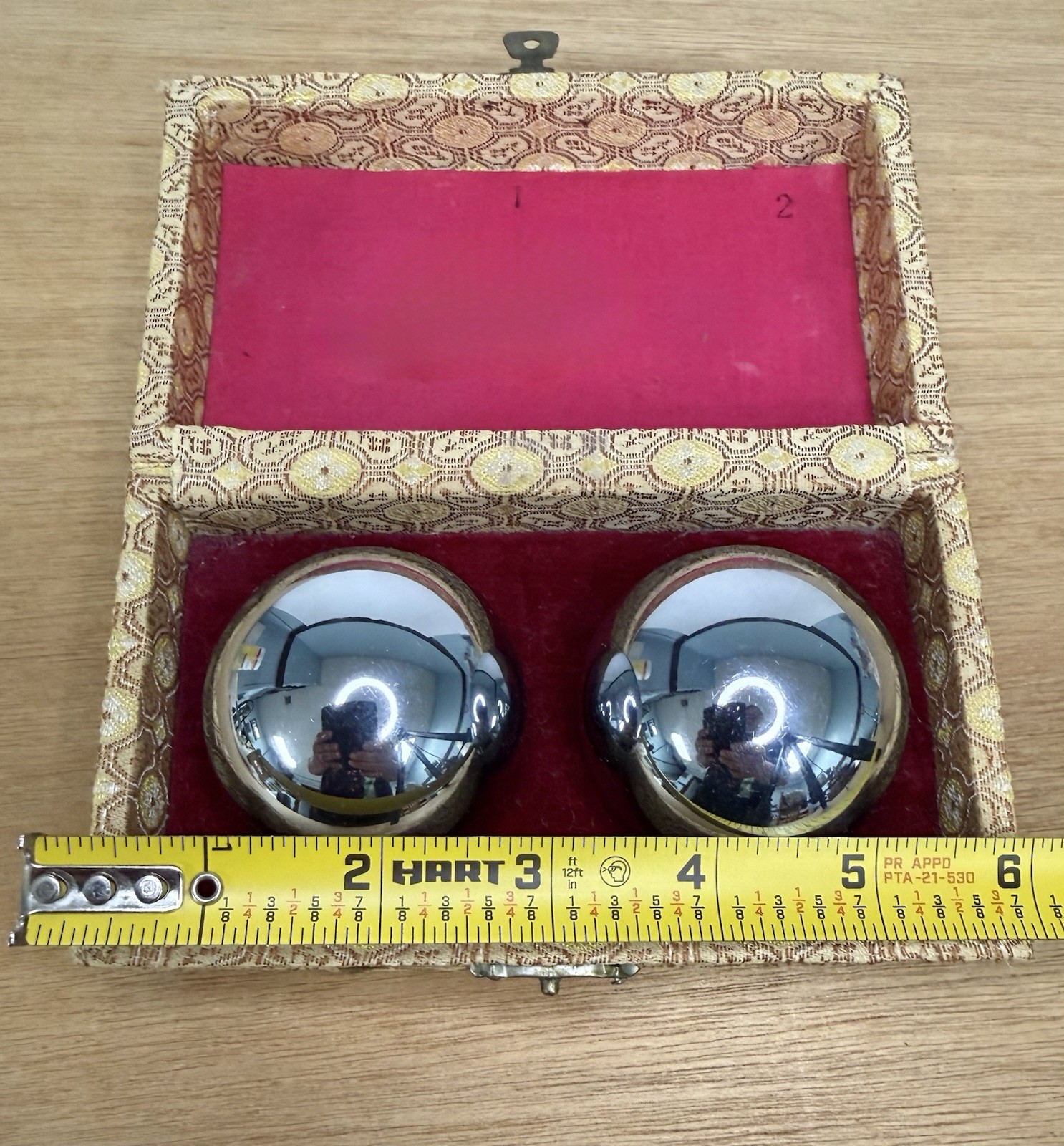 Vintage Baoding Stress Balls Steel Meditation Therapy Exercise Box Set