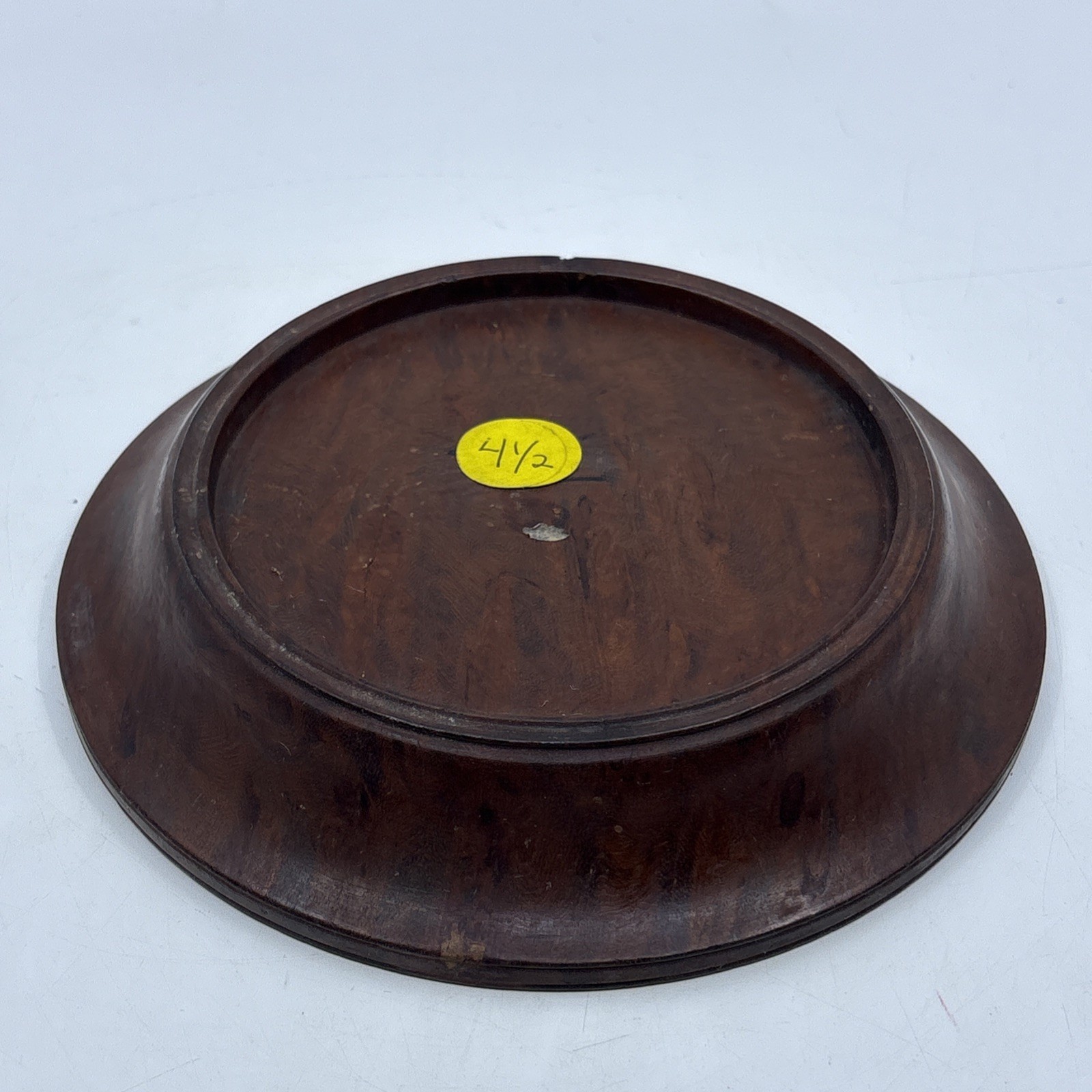 Vtg Chinese Wood Display Stand Vase Plant Asian Lamp Base 4.5″ Inner Diameter
