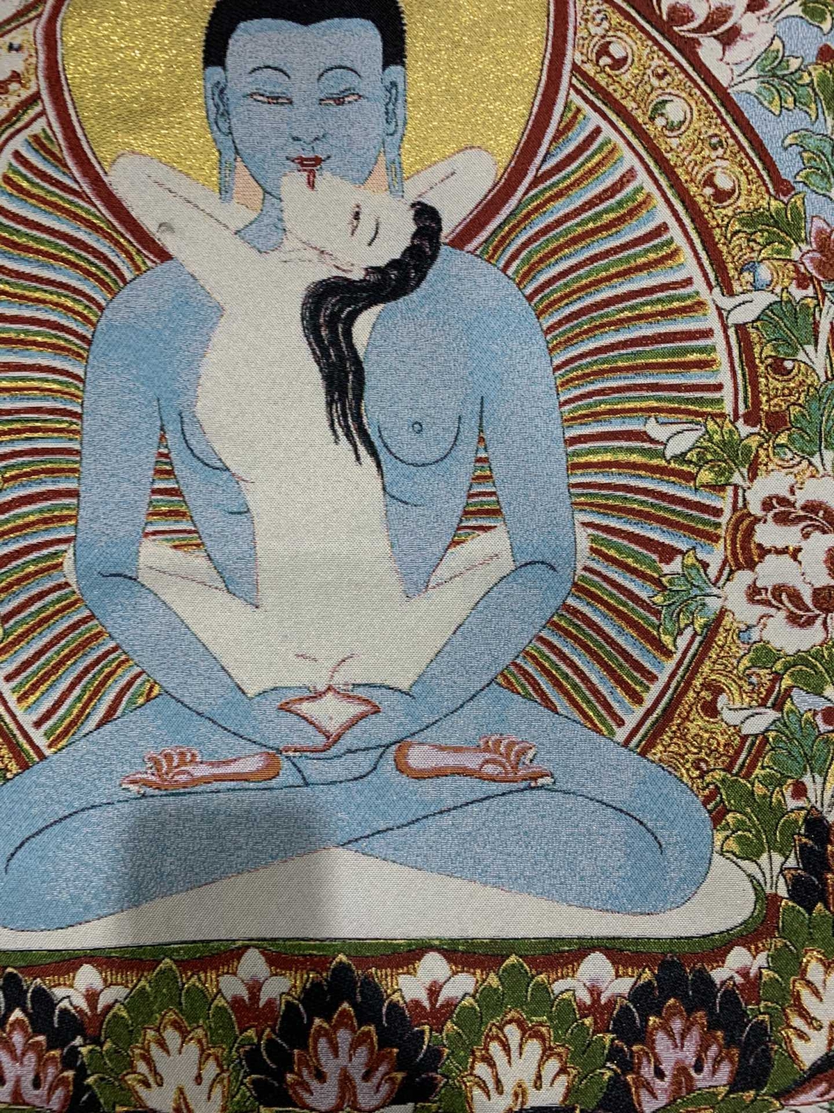 36″ Tibet Tibetan Cloth Silk Samantabhadra Kuntuzangpo Adibuddha Tangka Thangka8