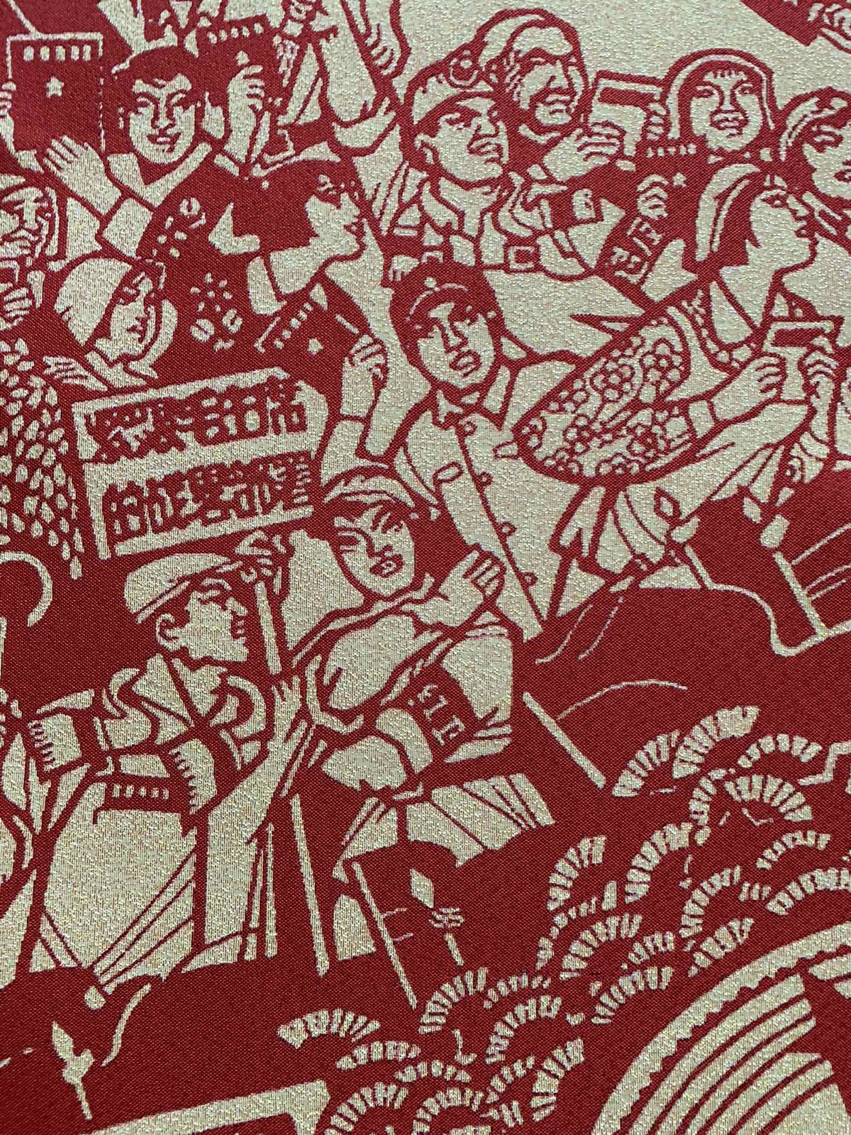 36″ChinaCloth Silk Cultural Revolution Criticism Conference Home Decor Painting6