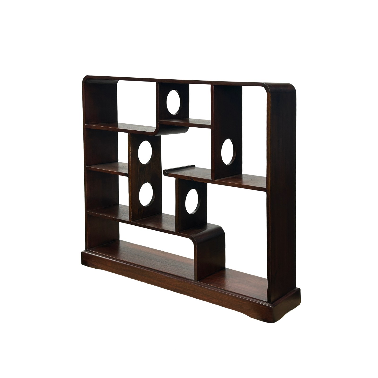 Chinese Brown Stain Wood Rectangular Table Top Display Stand GB273