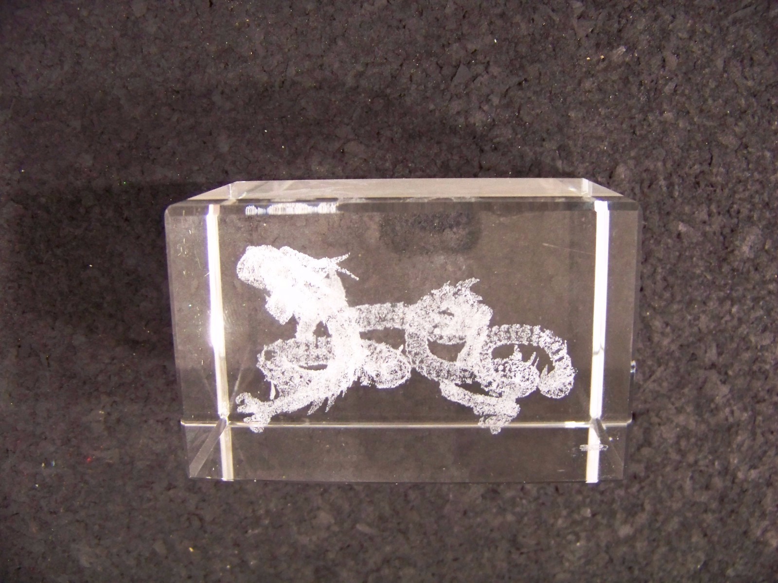 Chinese Dragon block internal laser etch design