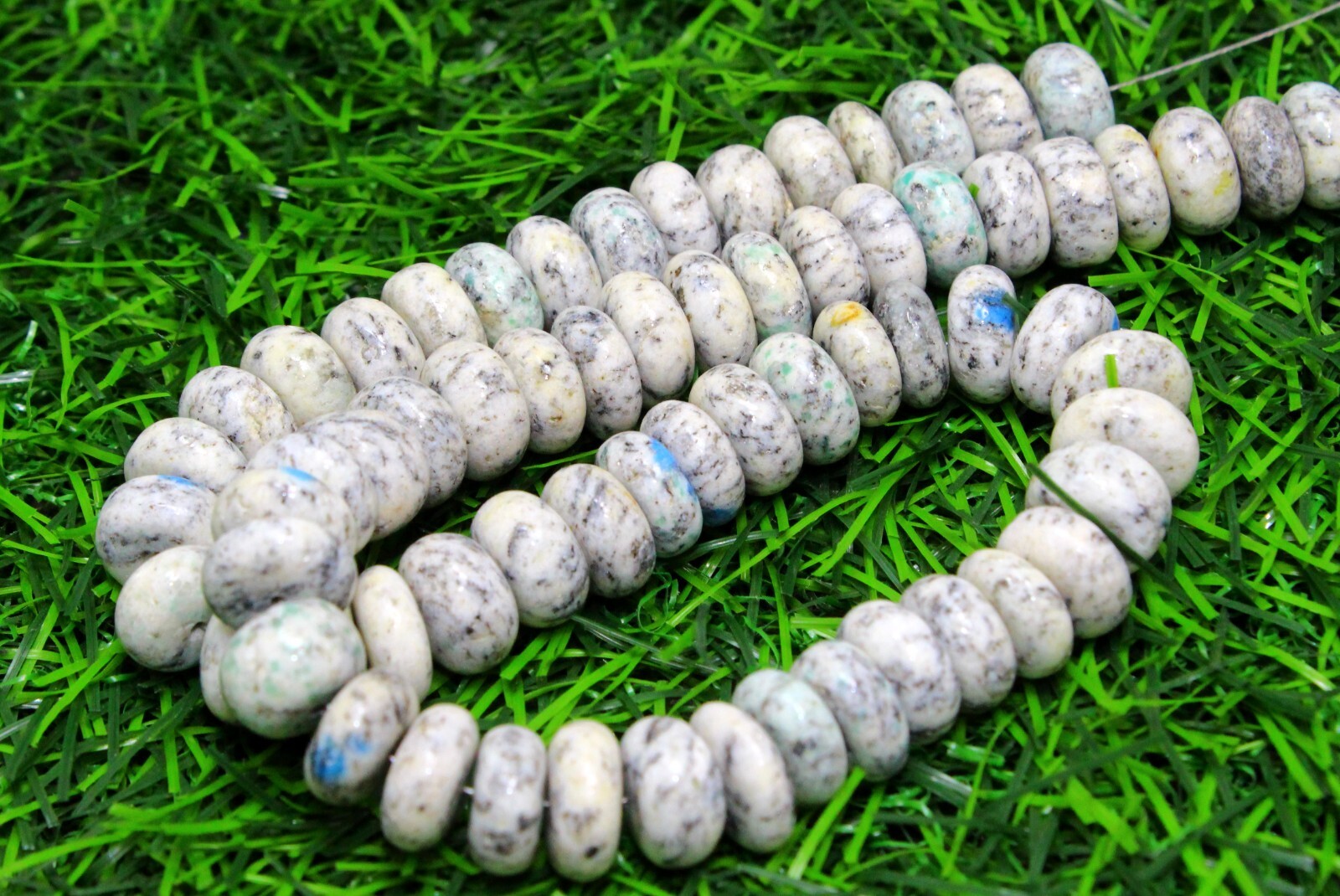 AAA Natural K2 Jasper Smooth Rondelle 10-11mm Gemstone Beads 8 inch Long