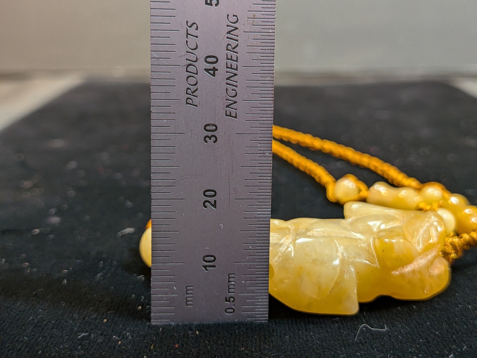 NOS Chinese Yellow /Honey Jadeite Lucky Frog Pendant 1980-2000 Ships US