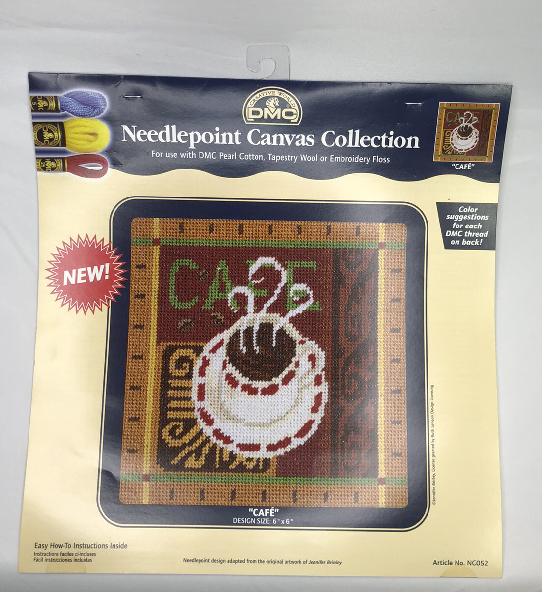 New DMC Needlepoint Canvas Collection Cafe, Coffee Shop No. NC052