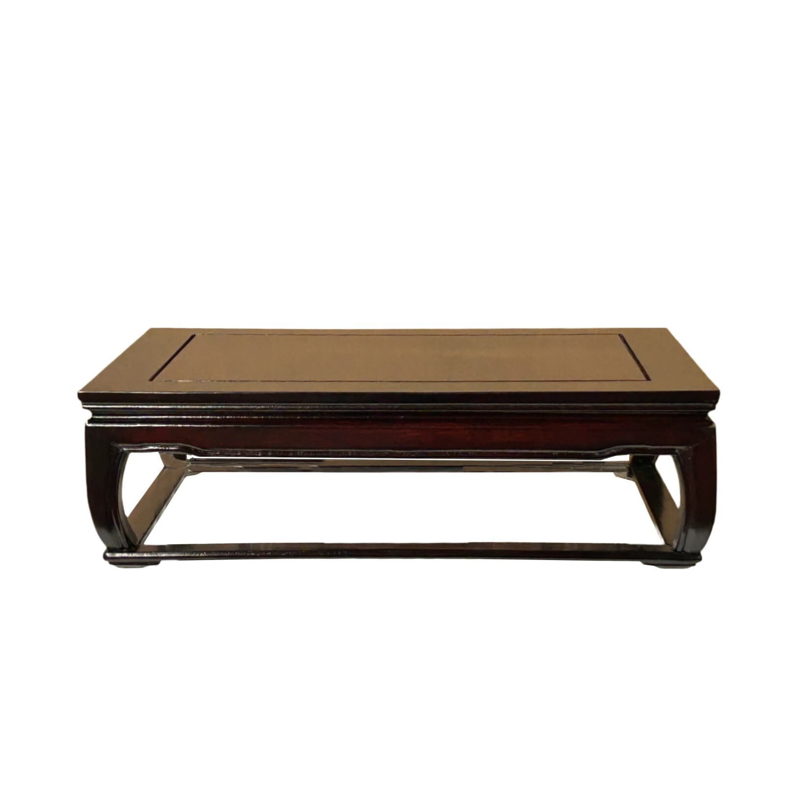 13″ Mahogany Brown Rectangular Curve Legs Wood Display Stand Riser st1200