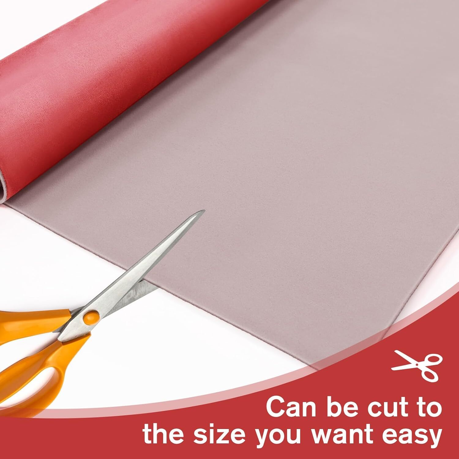 3MM Thick Red Suede Headliner Fabric with Foam Backing Material Automotive Roof