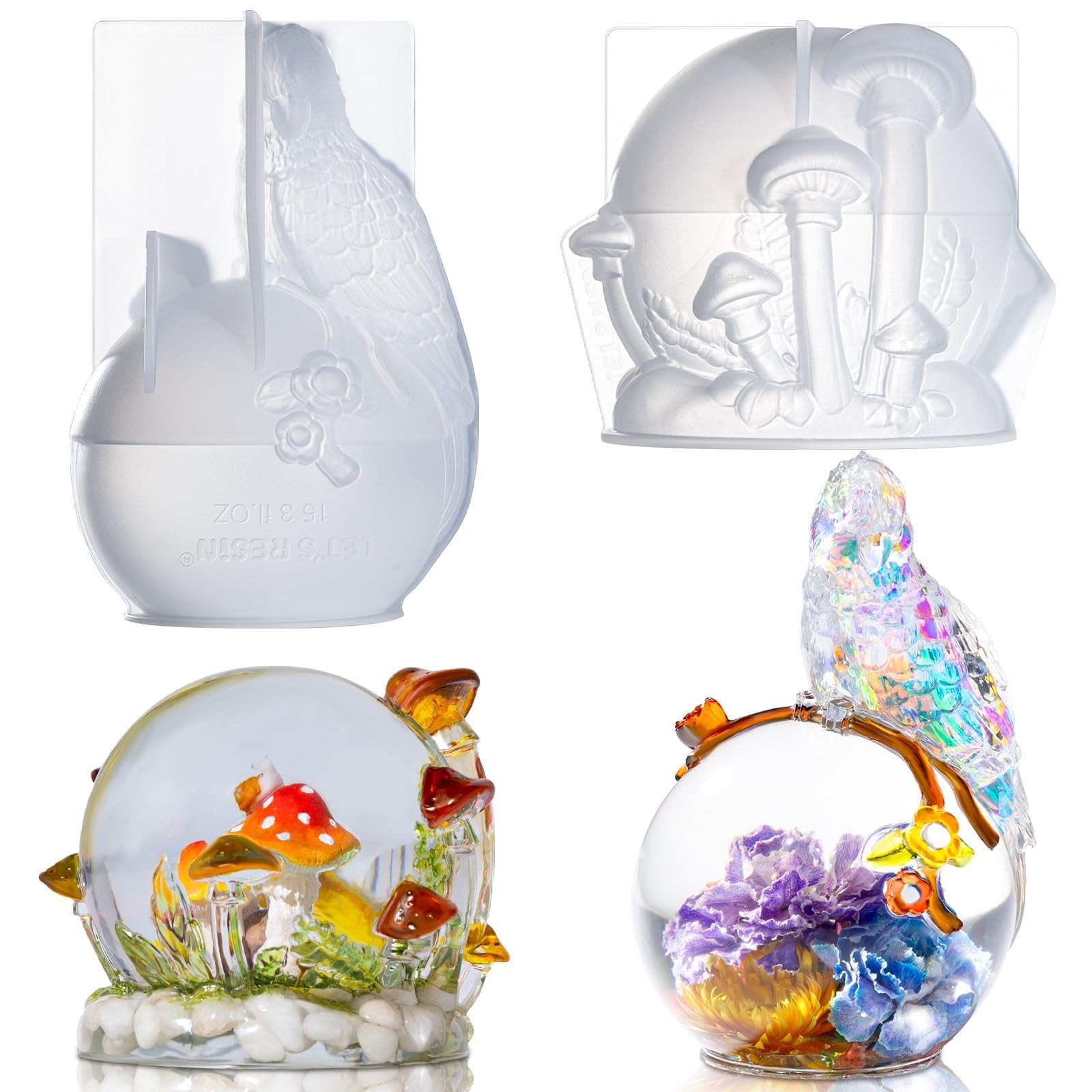LET’S Resin Crystal Resin Molds, Crystal Orb Decorative Statue Silicone Molds…