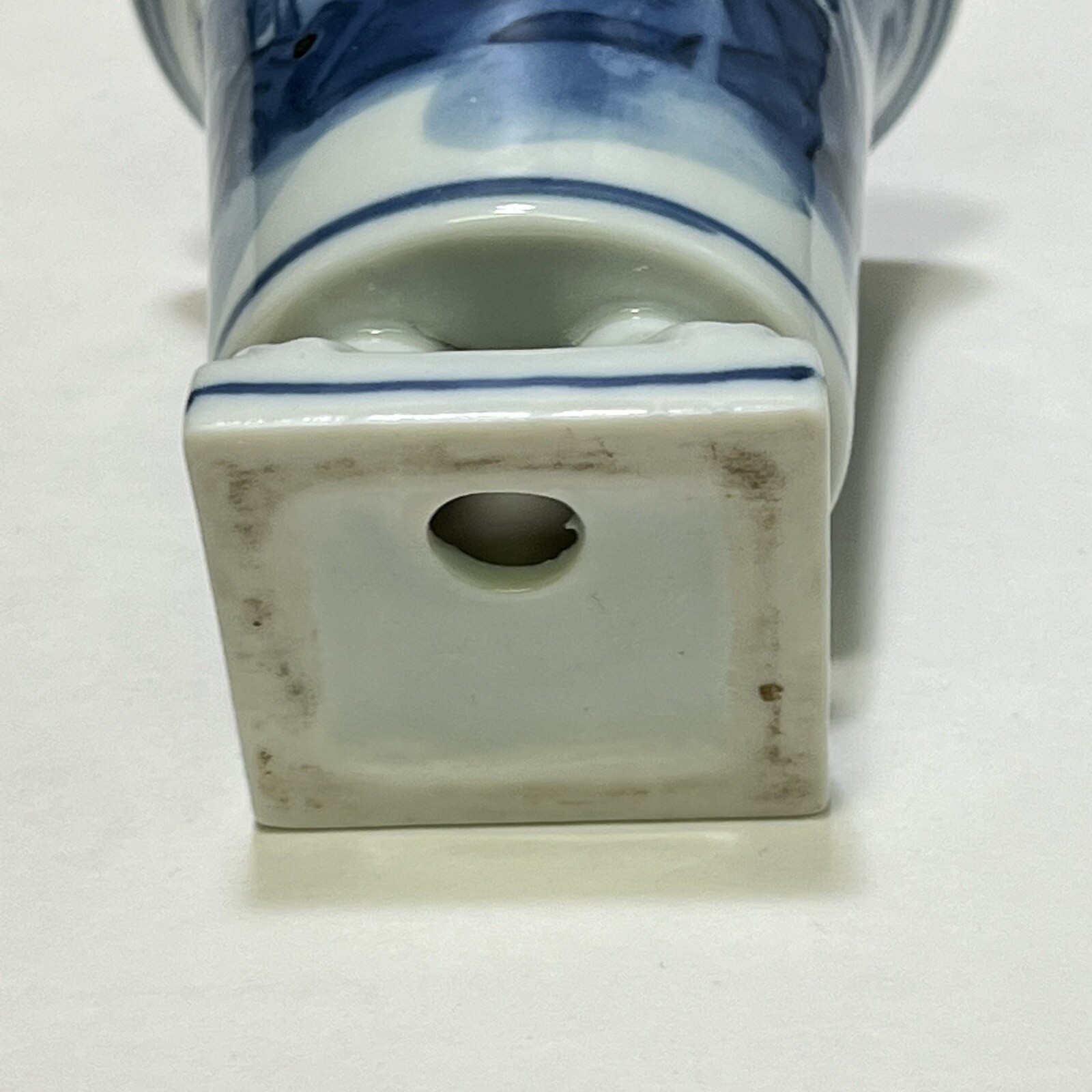 Chinese Footed Brush Pot Cup Blue White Porcelain 3.25″