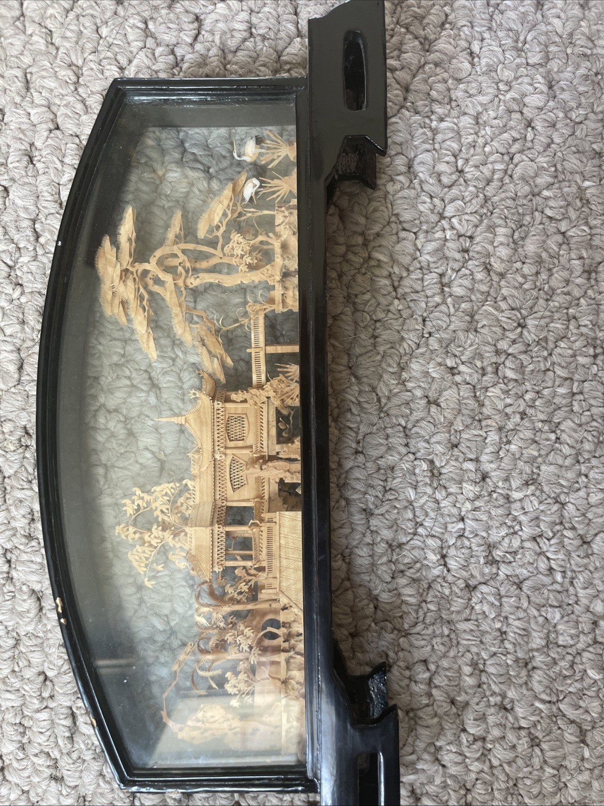 Vintage Chinese Hand Carved Cork Diorama with Pandas – 5″ in hgt by 11″ base