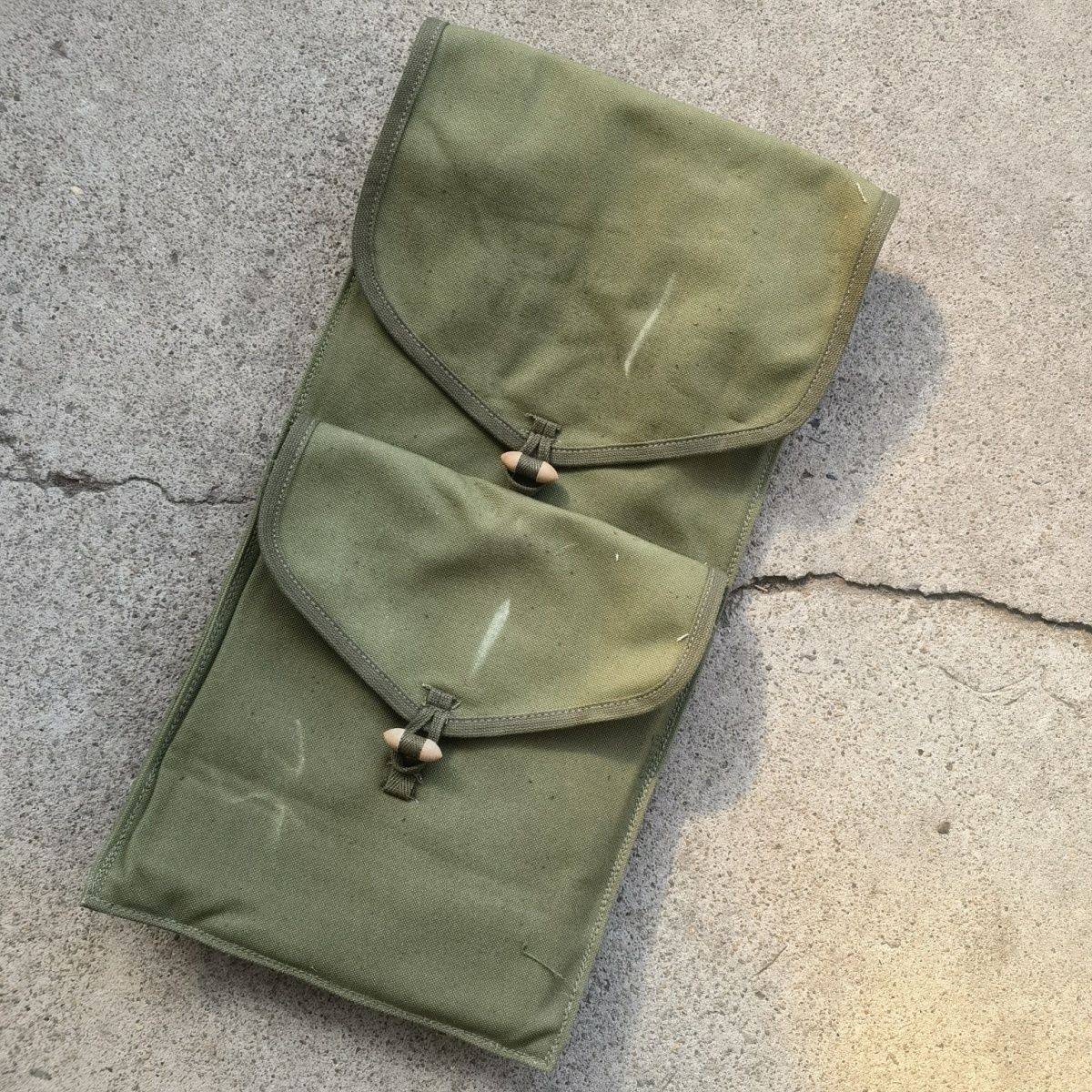 1980s Type 57 Canvas Tool Bag 20×41/22cm Wood Buckle Vintage Shoulder Bag