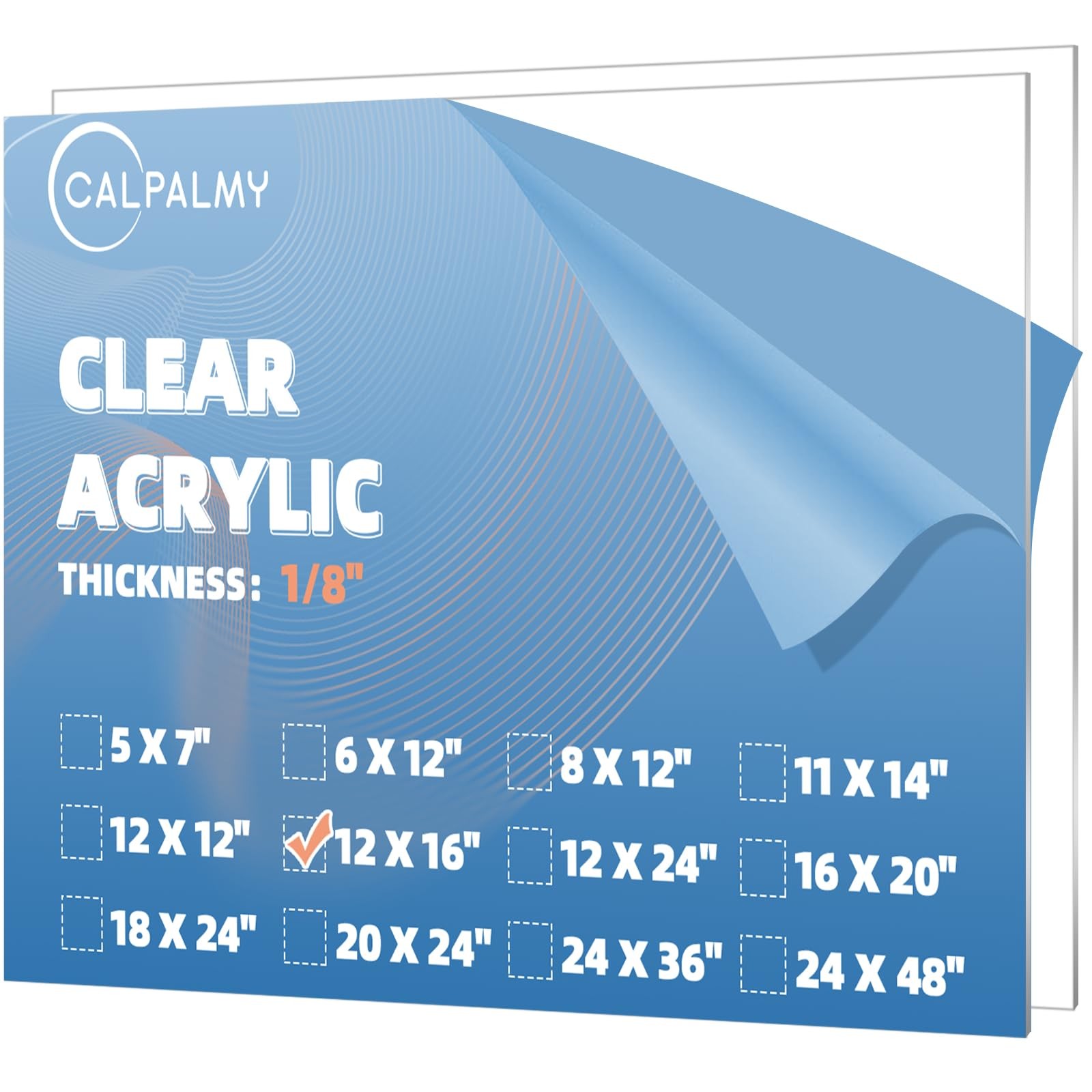 CALPALMY (2 Pack) 1/8″ Thick Clear Acrylic Sheets 12″x16″, Thick,