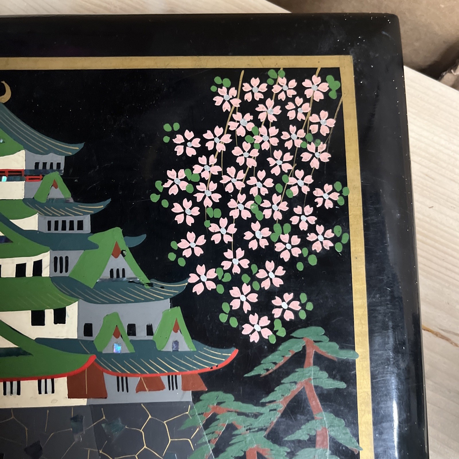 Vintage 1950s Japanese Photo Album – Black Lacquer