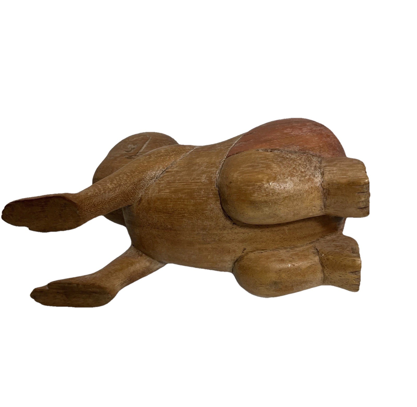 Asian Oriental Chinese Opium Pillow Wood Handcarved Vtg Figure Beautiful Relax