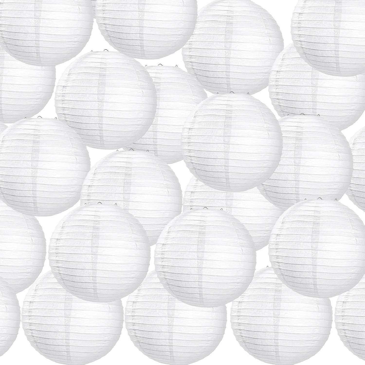 30 Pack White Chinese Japanese Paper Lanterns Decorative Hanging round Paper Lan