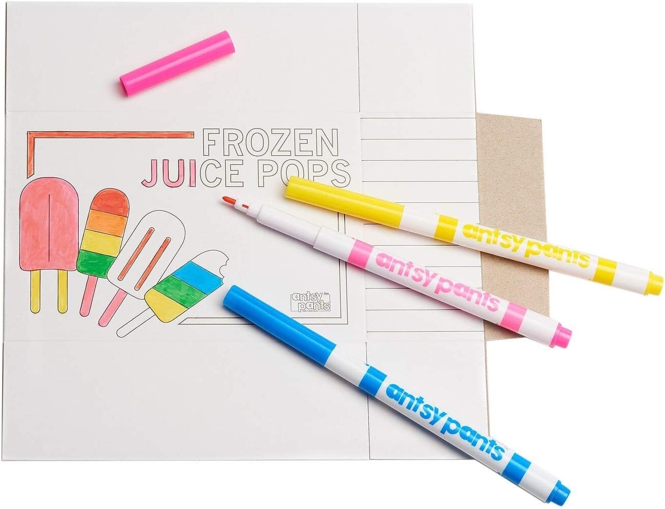 Antsy Pants 10 Pieces Color Your Own Market Food Boxes 8 Markers Get Creative!