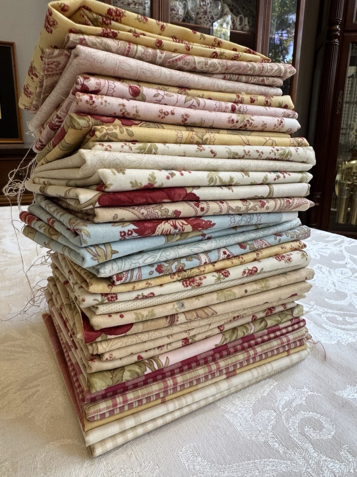 Lot Of GINGHAM ROSE Fabric Moda 3 Sisters OOP 1/4yd (29 Pieces) + 4 Partial +2FQ