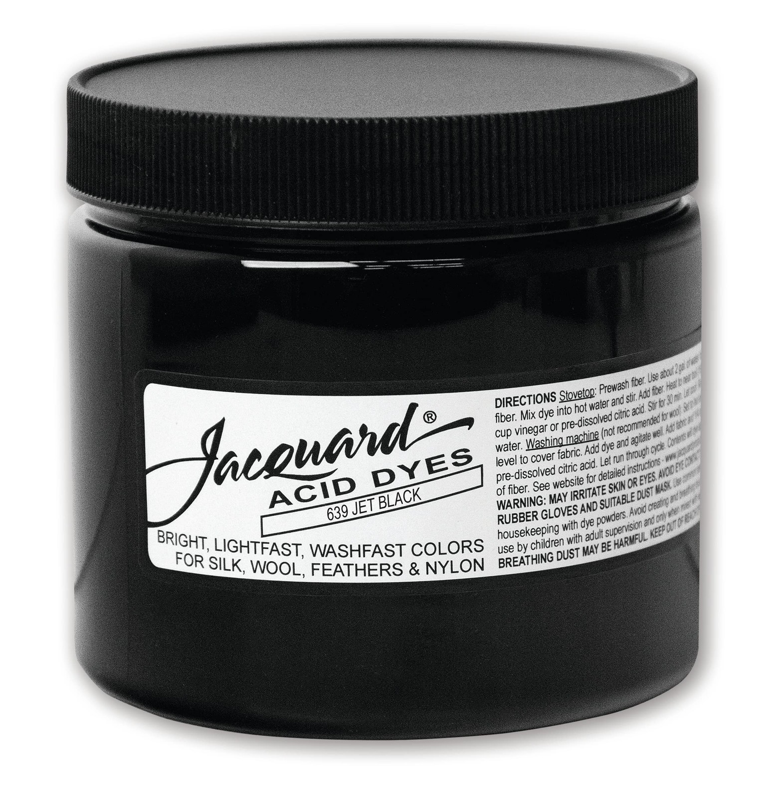 Jacquard Acid Dye 8 Oz Jet Black Highly Concentrated Colorfast Fabric Dye