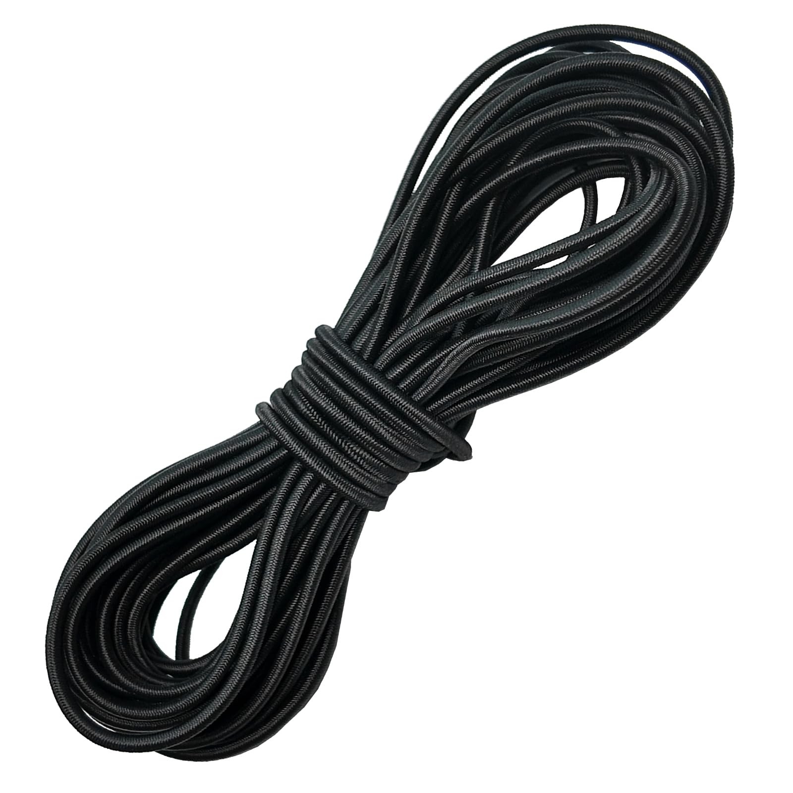 ZUSHALLMY 1/8-inch (3 mm) Round Black Elastic Cord 330.2 x 1/8 inches,