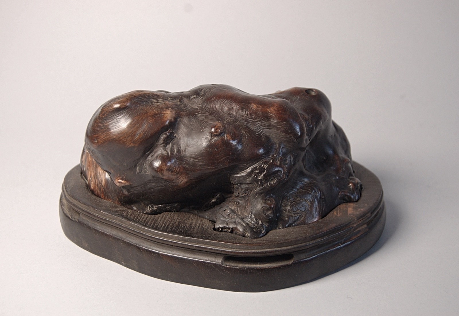 Burlwood domed incense burner, China/Asia