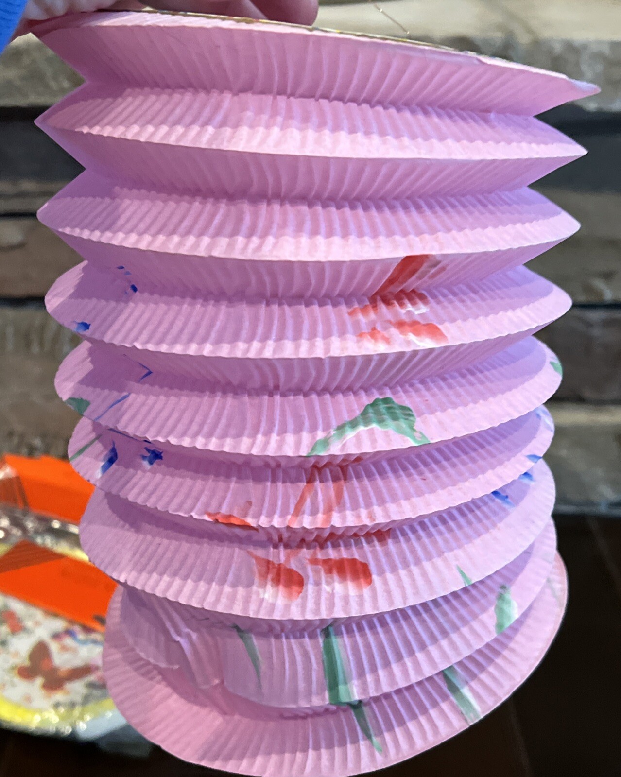 Vintage Small Chinese Paper Lanterns Butterflies & Flowers Sealed Lot Of 8