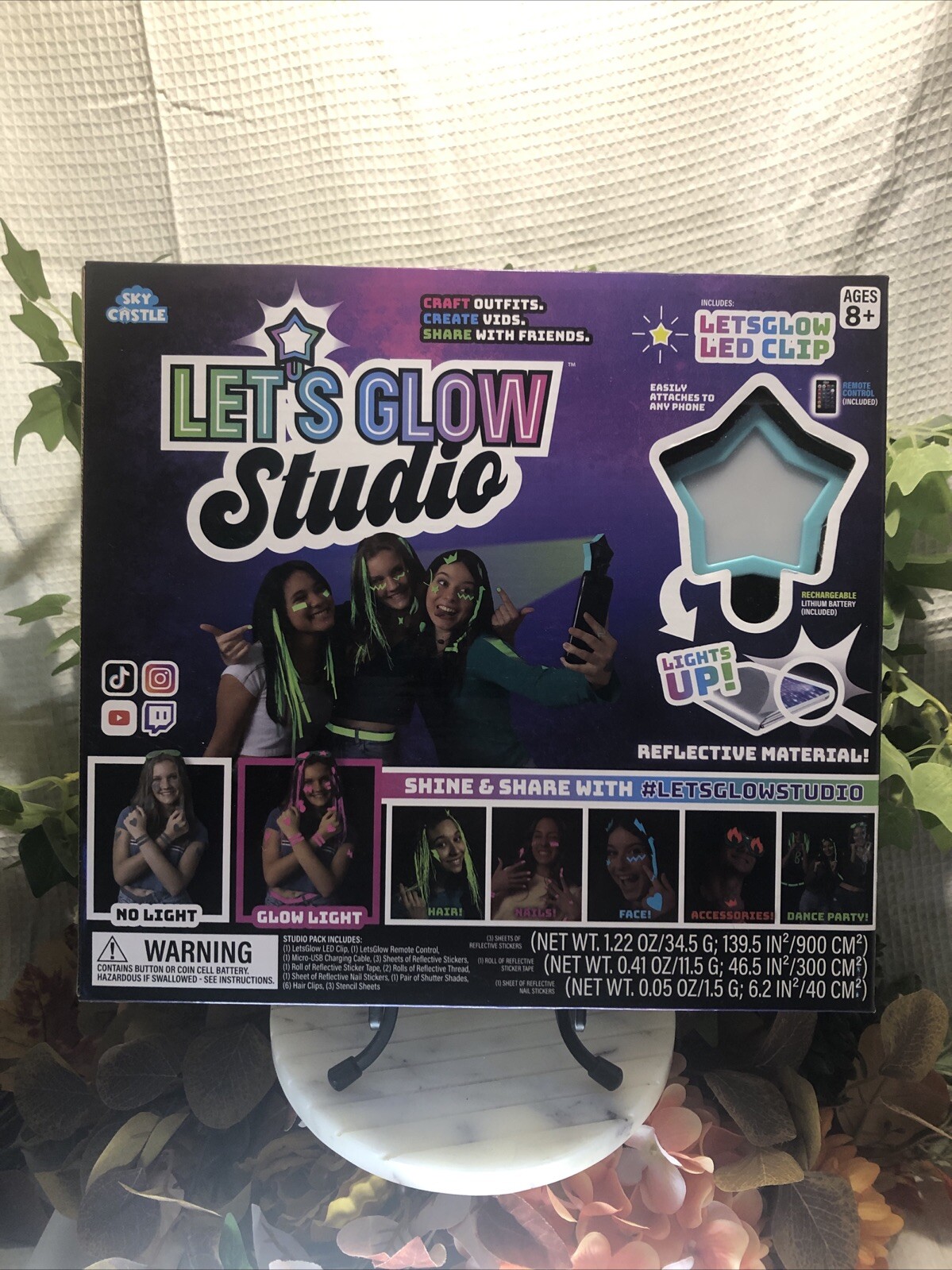 LetsGlow Studio – DIY Arts and Crafts Glow Kit, Includes 16 Color LED Light, New