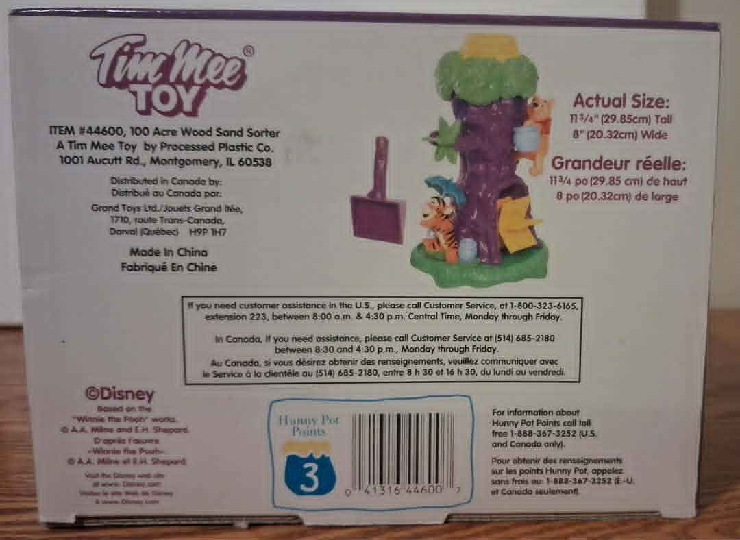 Vintage 1990 Mattel Winnie the Pooh 100 Acre Wood Sand & Water Sorter Toy (NIB)