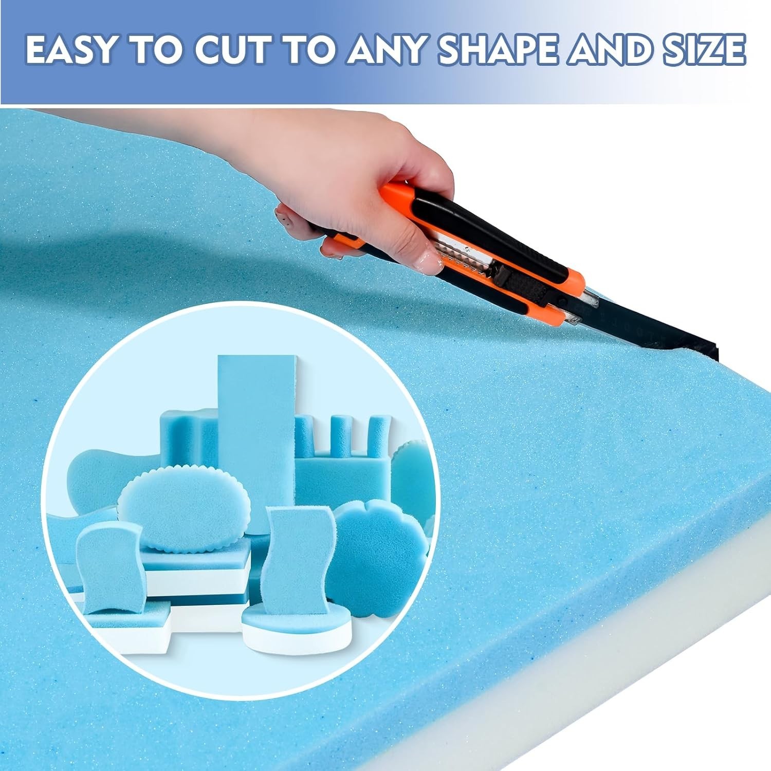 72″ x 24″ x 3″ Gel Memory Foam Pad for Sofa Cushions and Furniture Support