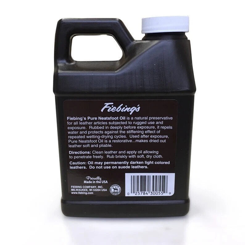 Fiebing’s 100% Pure Neatsfoot Oil Natural Leather Preservative 16 oz / 473 ml