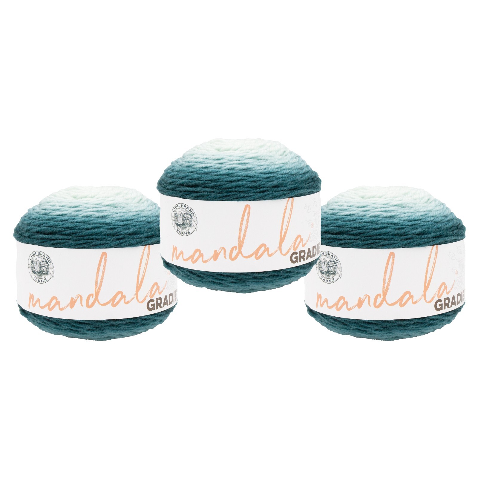 (3 Pack) Lion Brand Yarn 558-211BE Mandala Gradient Yarn, Dark Teal