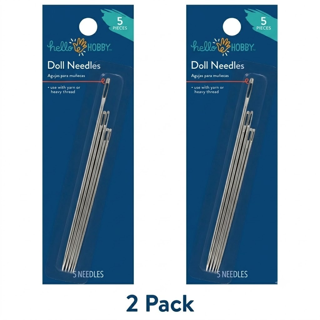 2 Pack Doll Needles Long Hand Sewing Needles Yarn Heavy Thread Upholstery 10pcs