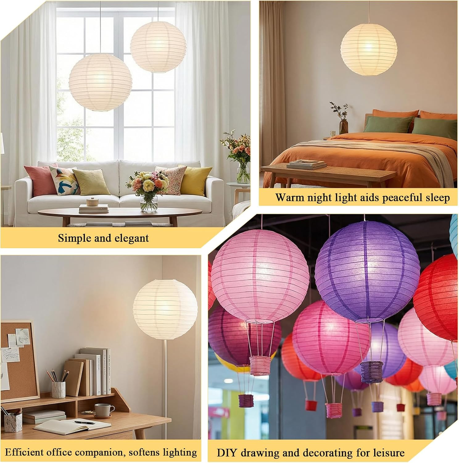 White round Paper Lantern Lampshade, 12″X12” Chinese Japanese round Hanging Pap