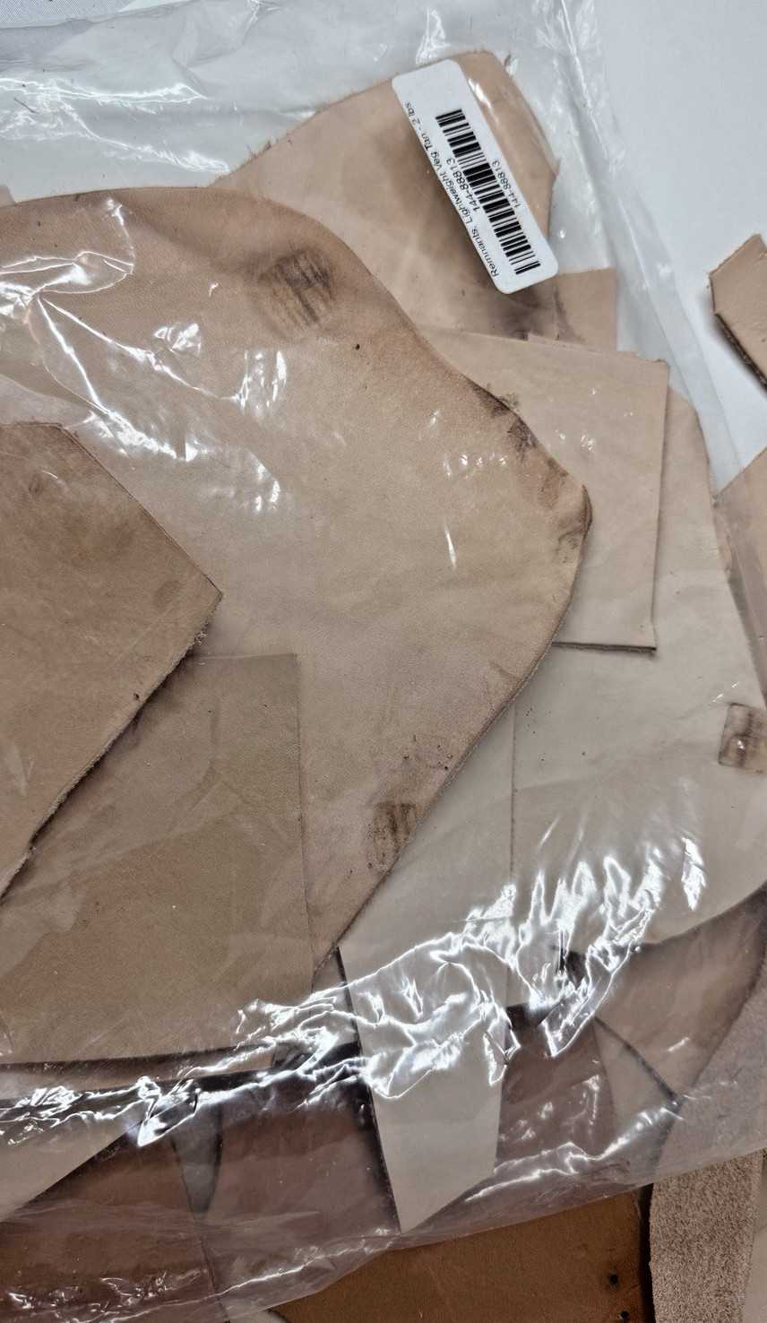 Tanned Leather Scraps. Various Weights & sizes. 2lb Bag.