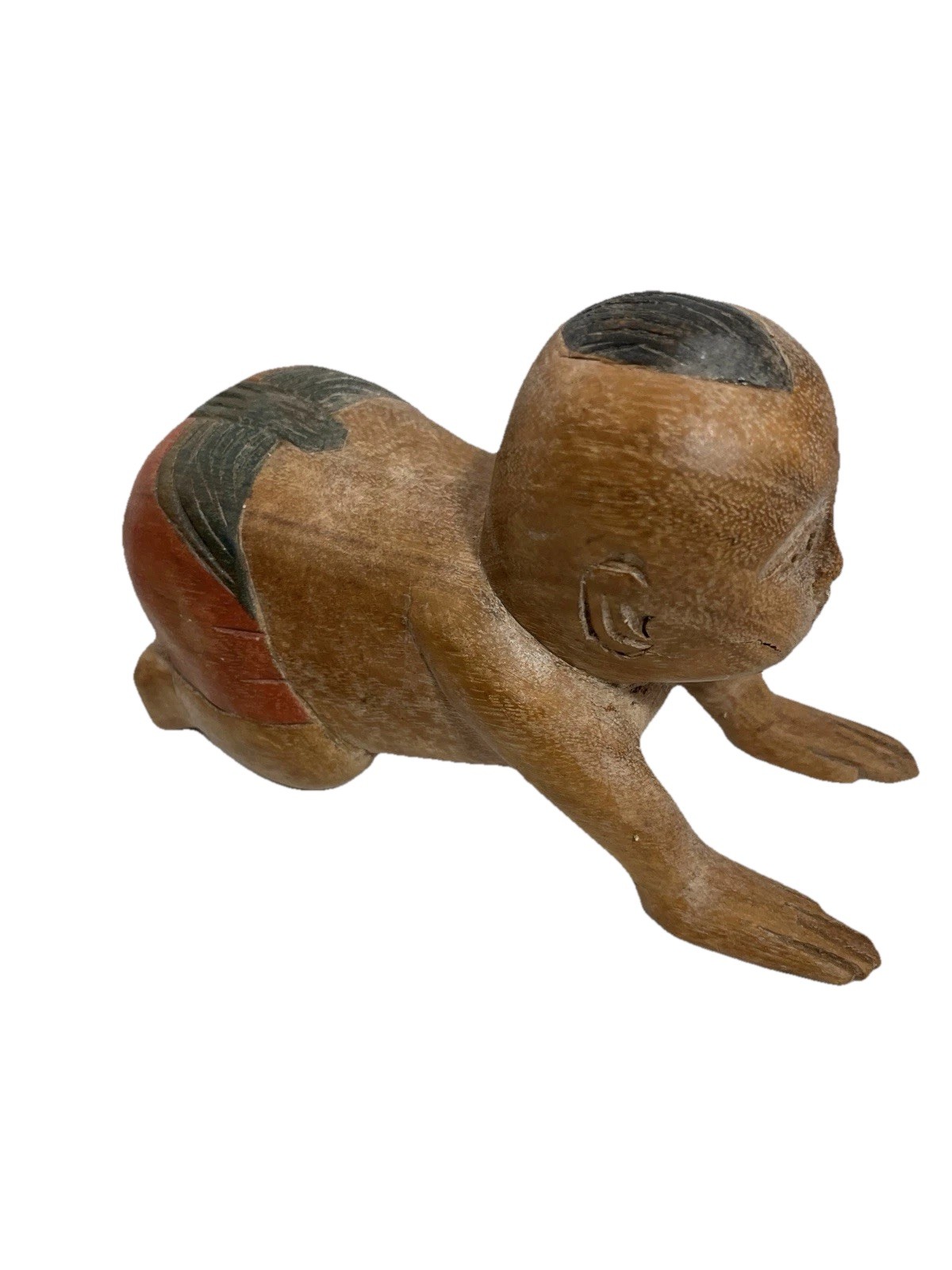 Asian Oriental Chinese Opium Pillow Wood Handcarved Vtg Figure Beautiful Relax