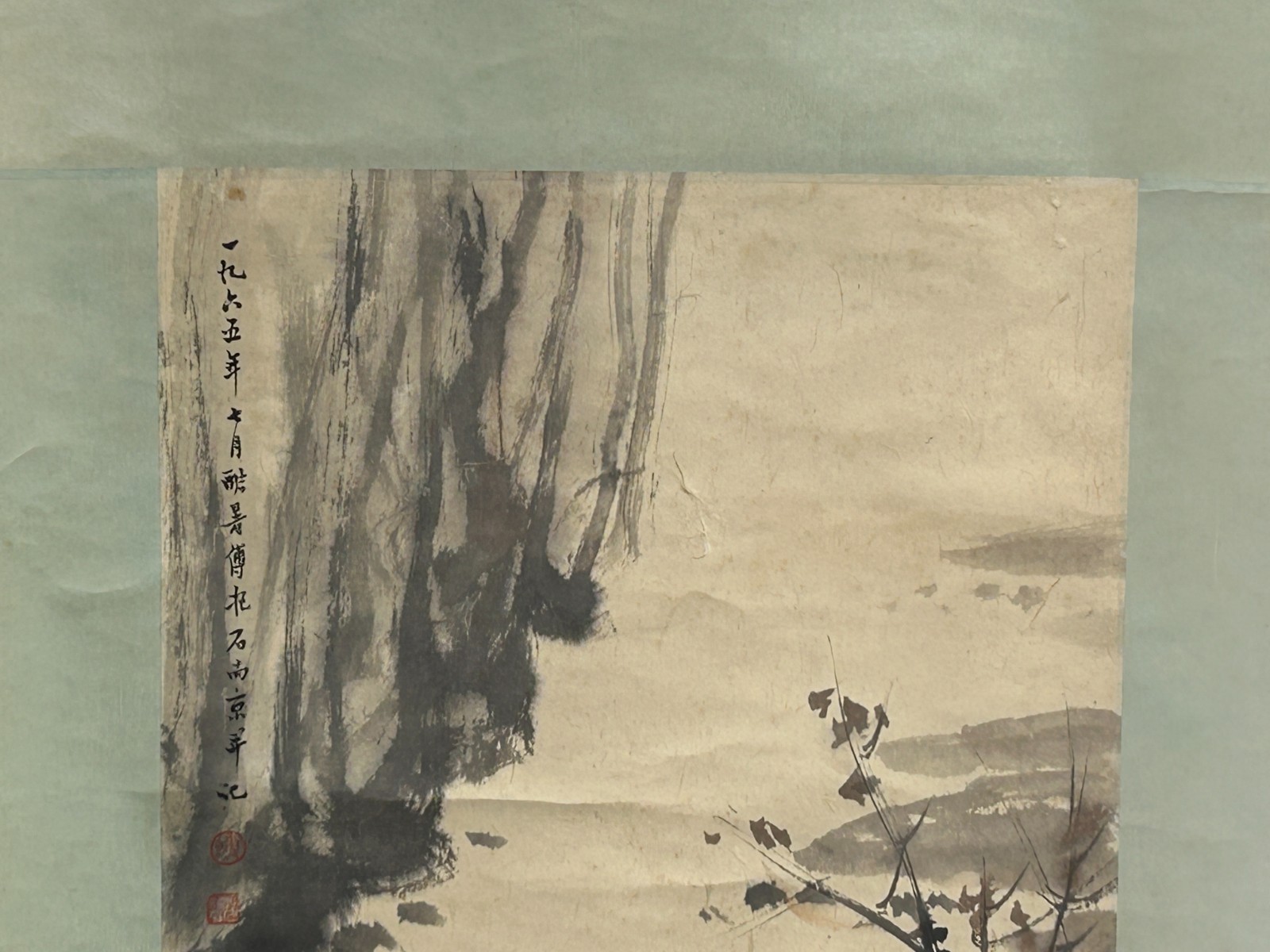 Oriental 3 Scholars Ink Brush Color Scroll Painting Wall Art ws4782